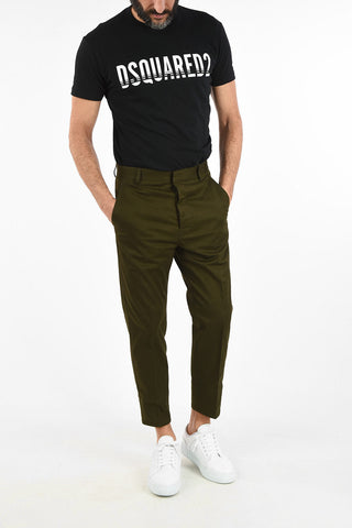Single Pleat Brad Fit Capri Pants with belt loops