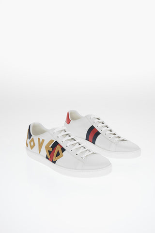 Leather Embroidered LOVED Sneakers