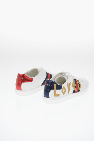 Leather Embroidered LOVED Sneakers