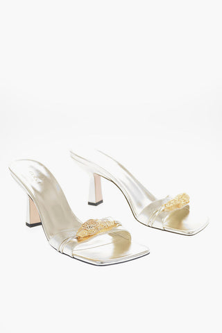 8cm Leather Open Toe Sandal