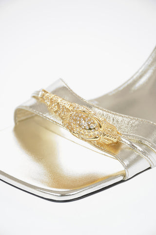 8cm Leather Open Toe Sandal