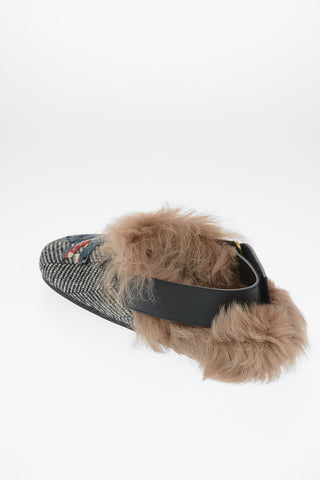 Sandalo Slingback Herringbone con ricamo Lupo