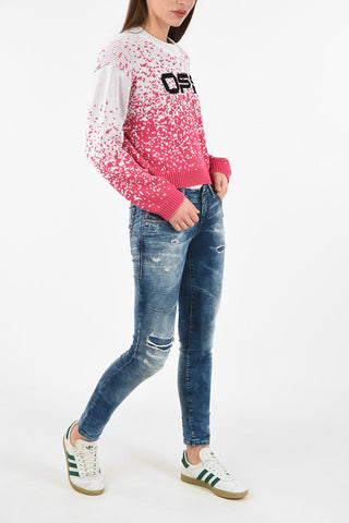 Cotton DEGRADE LOGO Crew-Neck Sweater
