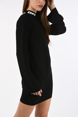 Long Sleeve INDUSTRIAL Mini Dress with Logoed Crew-Neck