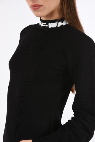 Long Sleeve INDUSTRIAL Mini Dress with Logoed Crew-Neck