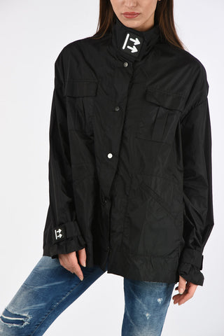 Printed TRACK  Jacket with Drawstring