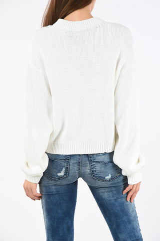 Cotton LOGO KNIT Crew-Neck Sweater