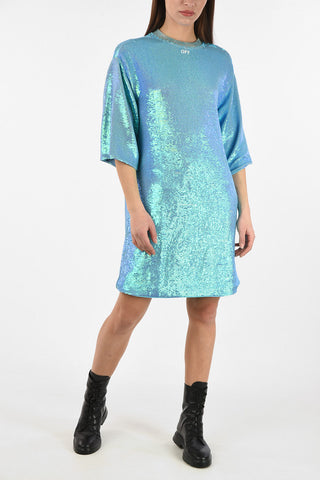 Sequined Short Sleeve Minidress