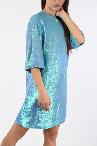 Sequined Short Sleeve Minidress