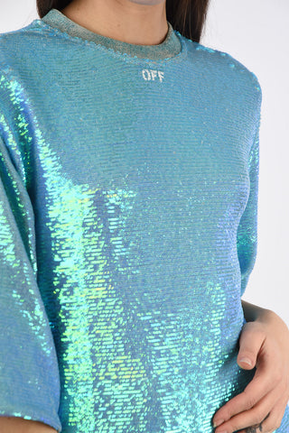 Sequined Short Sleeve Minidress