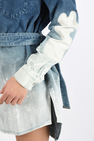 Minidress BLEACHED GRADIENT in Denim con Cintura 