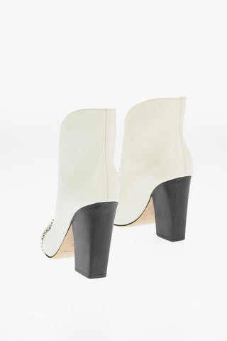 Leather BELGIUM Pull On Boots with Jewel Pin 10cm