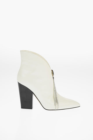 Leather BELGIUM Pull On Boots with Jewel Pin 10cm
