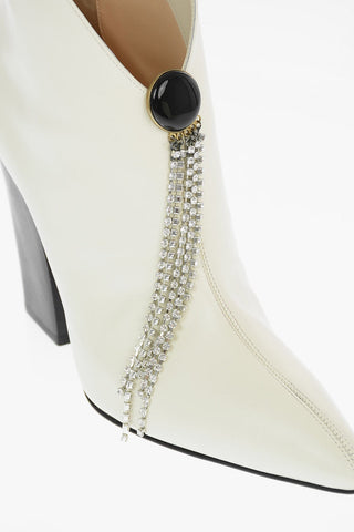 Leather BELGIUM Pull On Boots with Jewel Pin 10cm