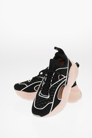 Sneakers in Tessuto Logato con Dettagli Cut Out