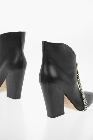 Leather BELGIUM Pull On Boots with Jewel Pin 10cm