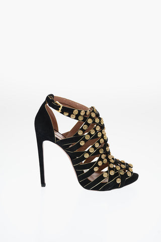 Studded Suede Sandals 12cm