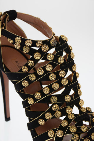 Studded Suede Sandals 12cm
