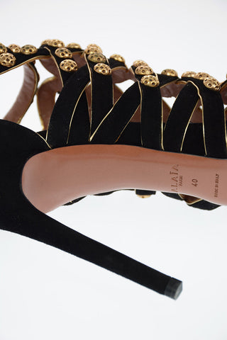 Studded Suede Sandals 12cm