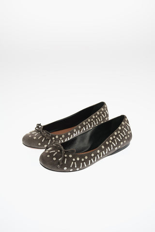 Studded Suede Ballet Flats