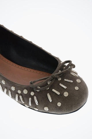 Studded Suede Ballet Flats