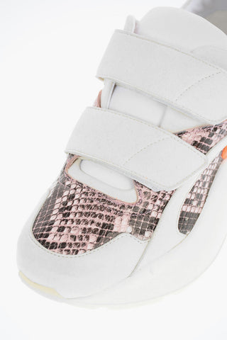 Faux Leather Touch Strap Sneakers