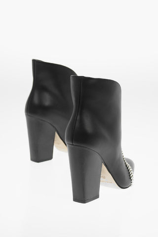 Leather BELGIUM Pull On Boots with Jewel Pin 10cm