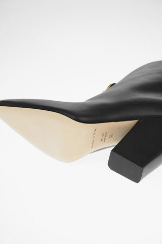 Leather BELGIUM Pull On Boots with Jewel Pin 10cm