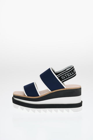 Sandali Platform in Tessuto Stretch 8cm