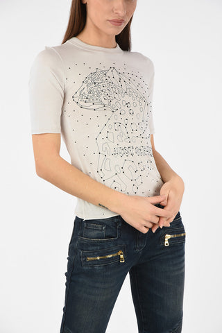 T-shirt con Applicazioni Gioiello