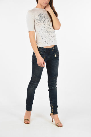 T-shirt con Applicazioni Gioiello