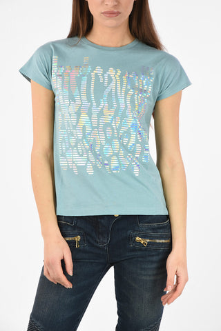 Crewneck T-shirt with Printed Logo