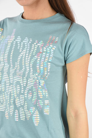 Crewneck T-shirt with Printed Logo