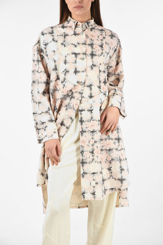 MM6 Floral-Print Denim Coat