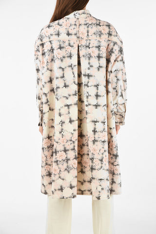 MM6 Floral-Print Denim Coat