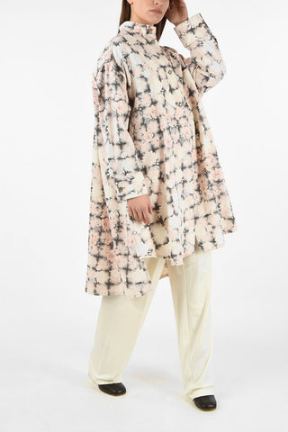 MM6 Floral-Print Denim Coat
