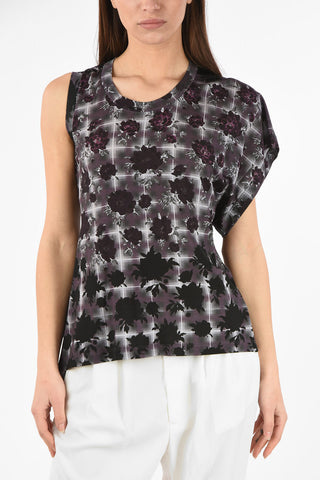 MM6 Floral-Print Asymmetric Top