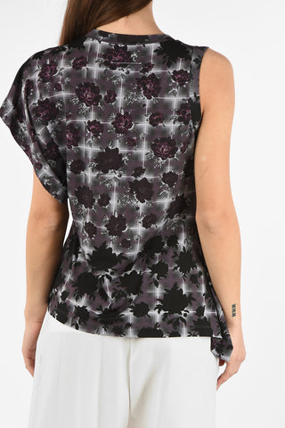MM6 Floral-Print Asymmetric Top