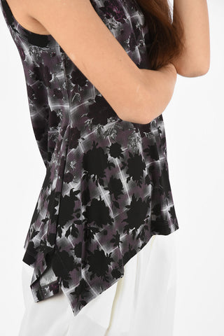 MM6 Floral-Print Asymmetric Top