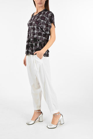 MM6 Floral-Print Asymmetric Top