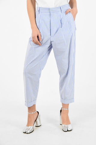 MM6 High Waist Striped Double Pleats Pants