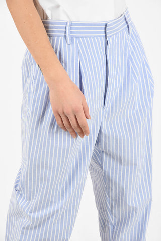MM6 High Waist Striped Double Pleats Pants