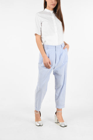 MM6 High Waist Striped Double Pleats Pants