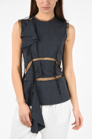 MM4 Zip Back Closure Vintage Effect Top