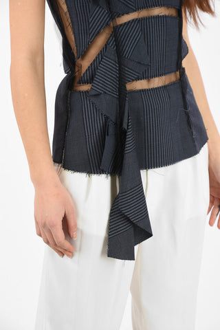 MM4 Zip Back Closure Vintage Effect Top
