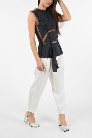 MM4 Zip Back Closure Vintage Effect Top