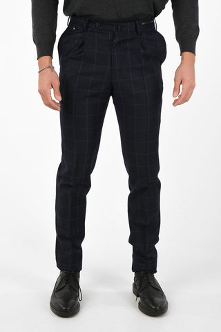 GHOST PROJECT Virgin Wool Windowpane Check Pants