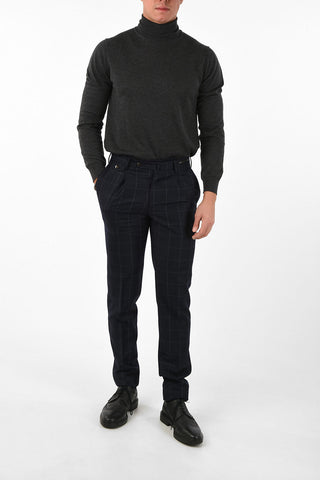 GHOST PROJECT Virgin Wool Windowpane Check Pants