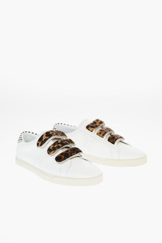 Leather TRIOMPHE Sneakers with Ponyskin Details