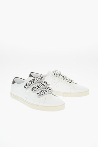 Leather TRIOMPHE Sneakers with Touch Strap
